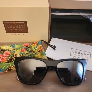 Maui Jim Luxury Collection Black Sunglasses with Mirrored Lenses